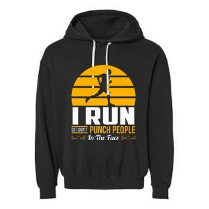 Runner Gift Funny Running Marathon Sport Sarcastic Gift Garment-Dyed Fleece Hoodie