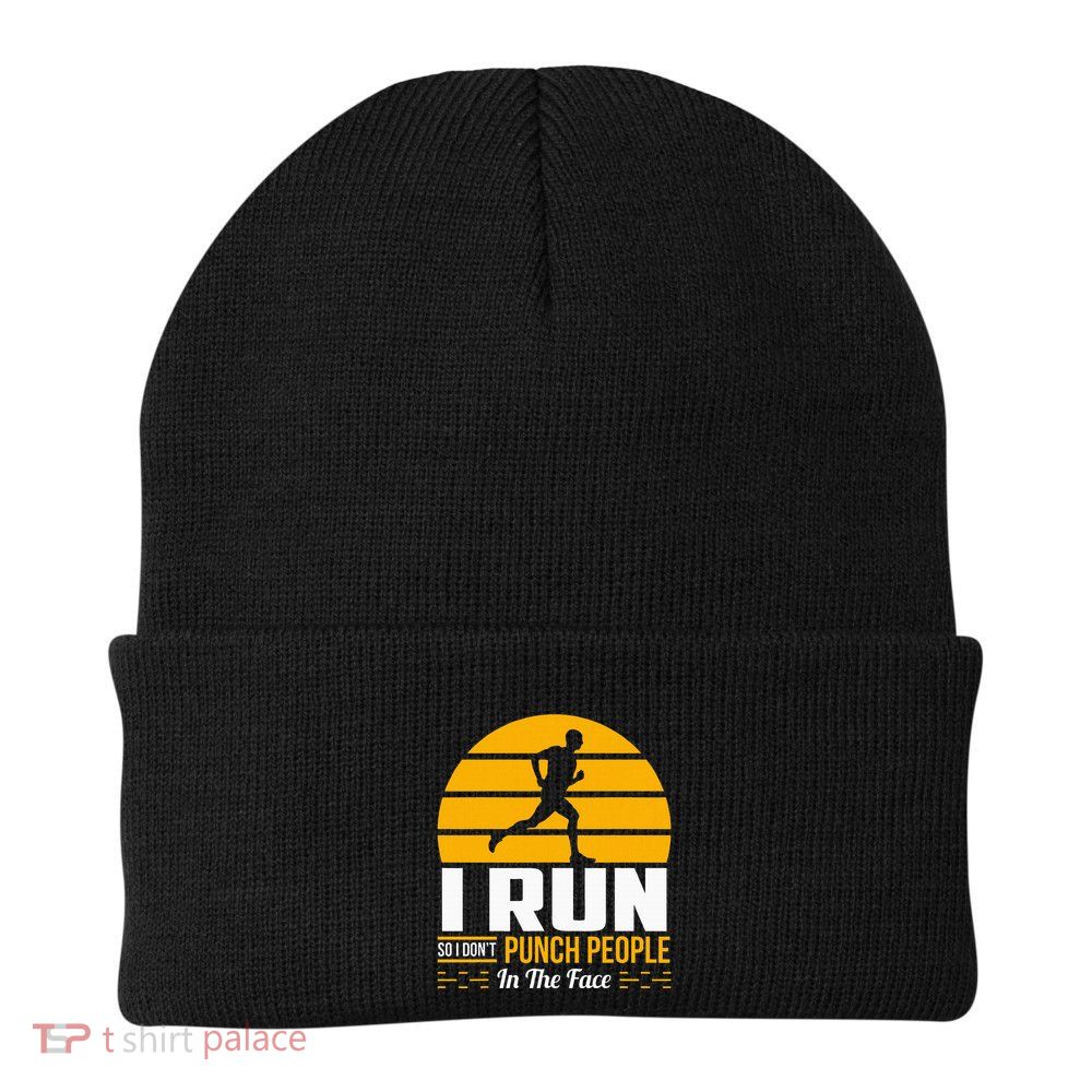 Runner Gift Funny Running Marathon Sport Sarcastic Gift Knit Cap Winter Beanie