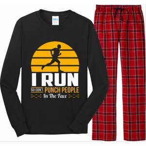 Runner Gift Funny Running Marathon Sport Sarcastic Gift Long Sleeve Pajama Set