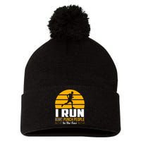 Runner Gift Funny Running Marathon Sport Sarcastic Gift Pom Pom 12in Knit Beanie