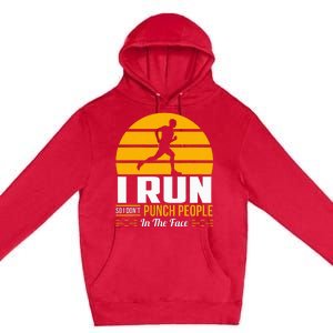 Runner Gift Funny Running Marathon Sport Sarcastic Gift Premium Pullover Hoodie