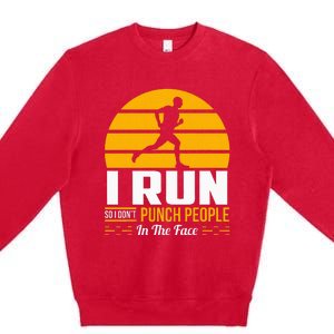 Runner Gift Funny Running Marathon Sport Sarcastic Gift Premium Crewneck Sweatshirt