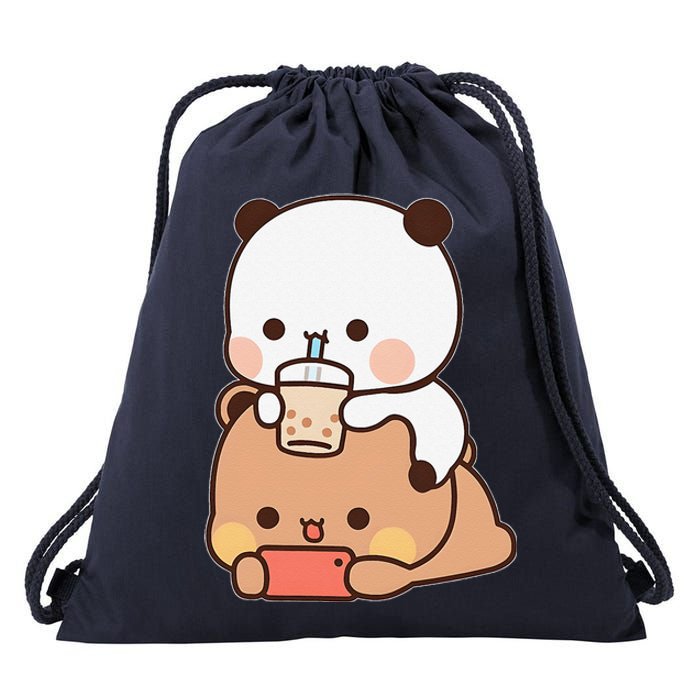 Romantic Gift For Her Bubu Dudu Bubble Tea Fleece Couples Drawstring Bag