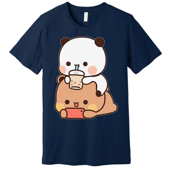 Romantic Gift For Her Bubu Dudu Bubble Tea Fleece Couples Premium T-Shirt