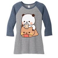 Romantic Gift For Her Bubu Dudu Bubble Tea Fleece Couples Women's Tri-Blend 3/4-Sleeve Raglan Shirt