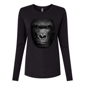 Realistic Gorilla Face Womens Cotton Relaxed Long Sleeve T-Shirt