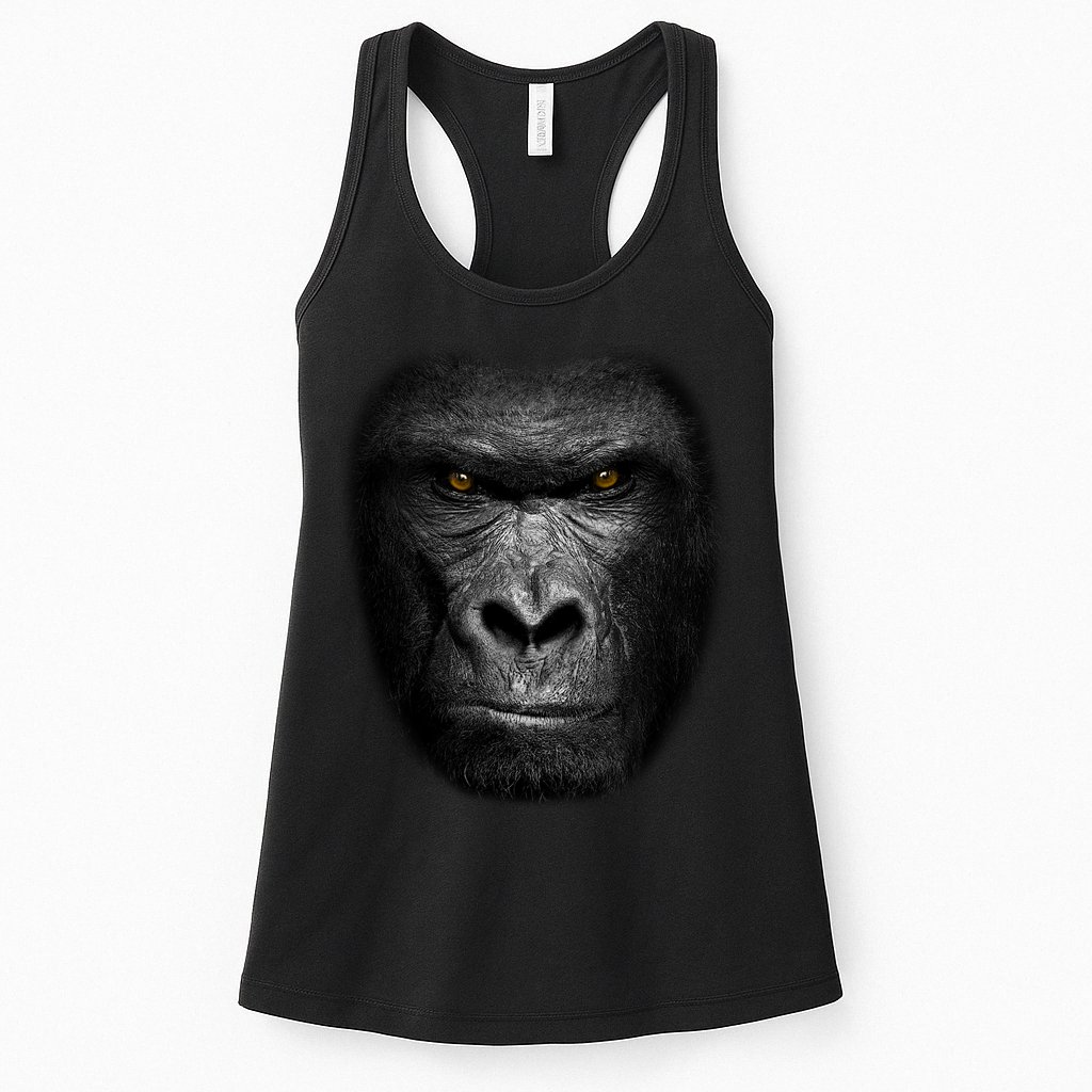 Realistic Gorilla Face Womens Tank Top