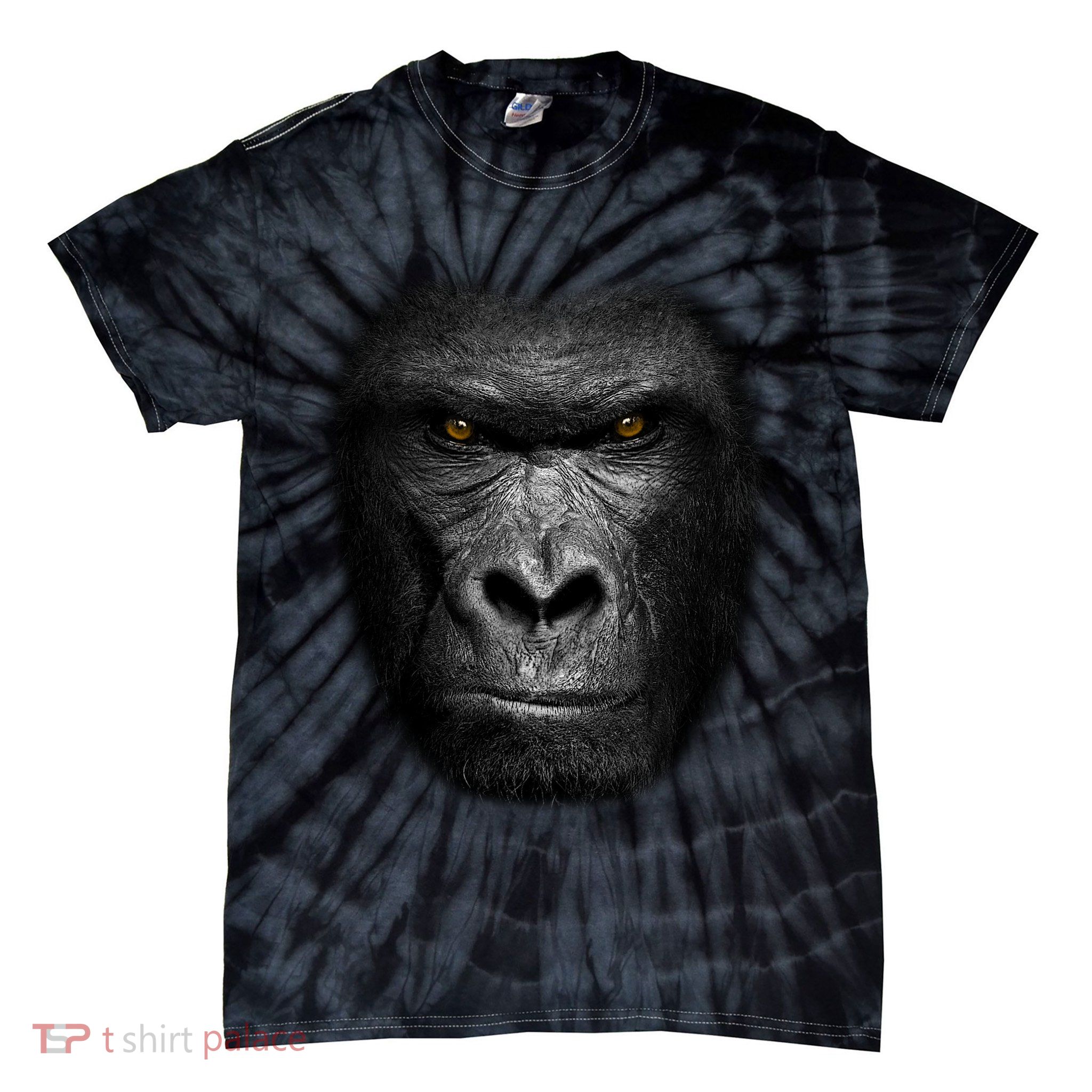 Realistic Gorilla Face Tie-Dye T-Shirt