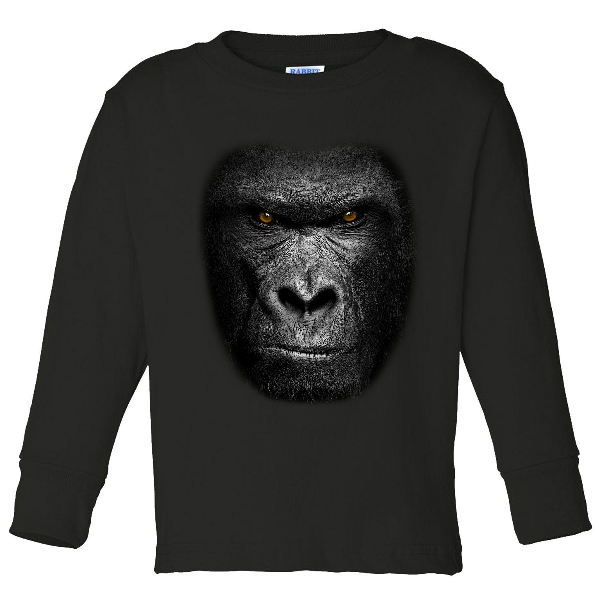Realistic Gorilla Face Toddler Long Sleeve Shirt