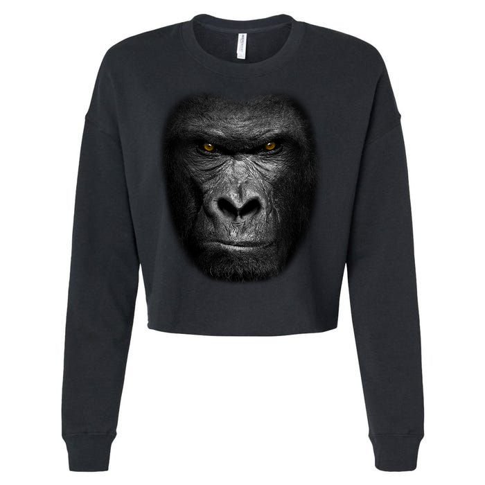 Realistic Gorilla Face Cropped Pullover Crew