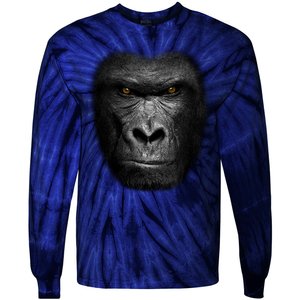 Realistic Gorilla Face Tie-Dye Long Sleeve Shirt