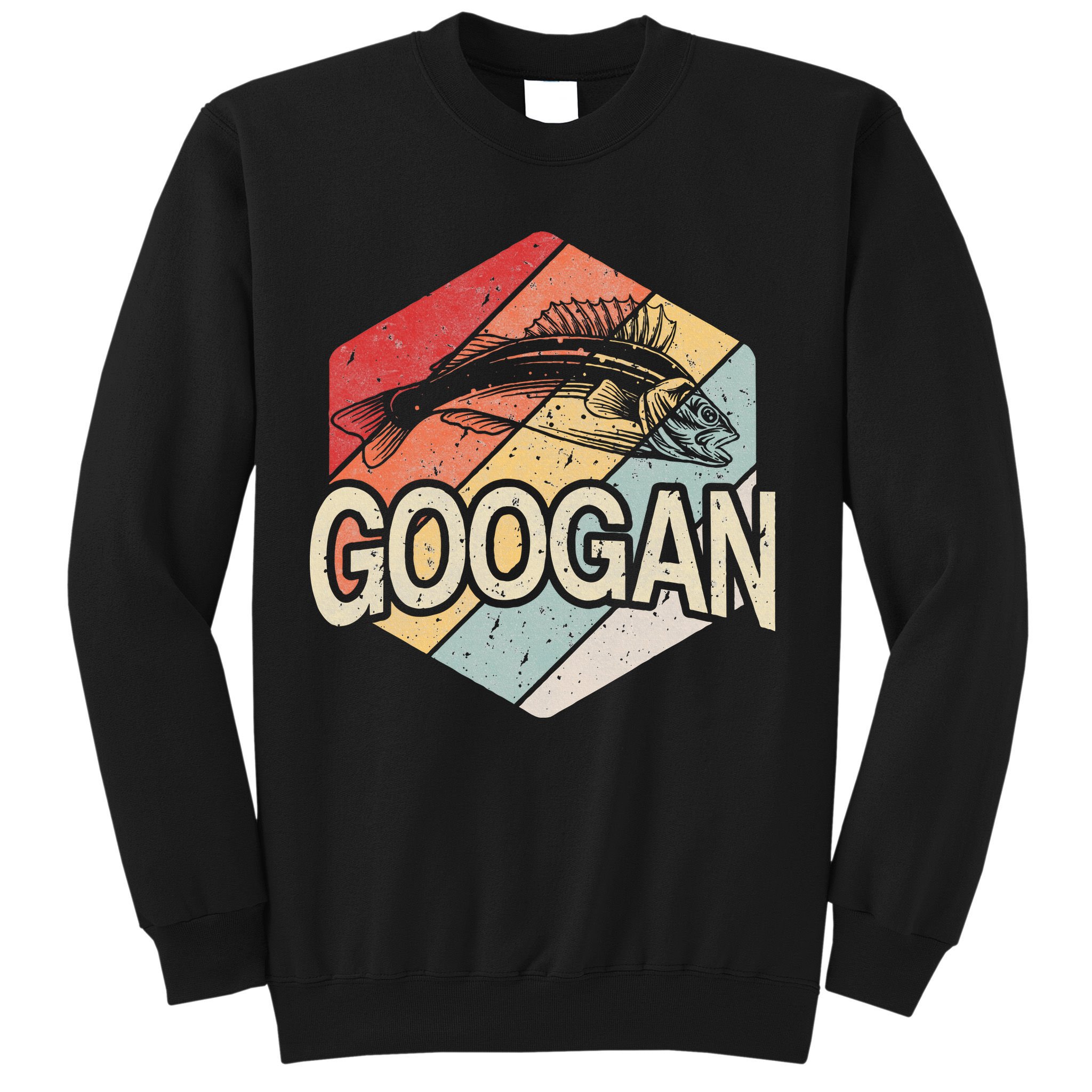Retro Googan Fish Fishing Vintage Sunset Sweatshirt