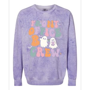 Retro Groovy Front Office Boo Crew Ghost Halloween Costume Colorblast Crewneck Sweatshirt