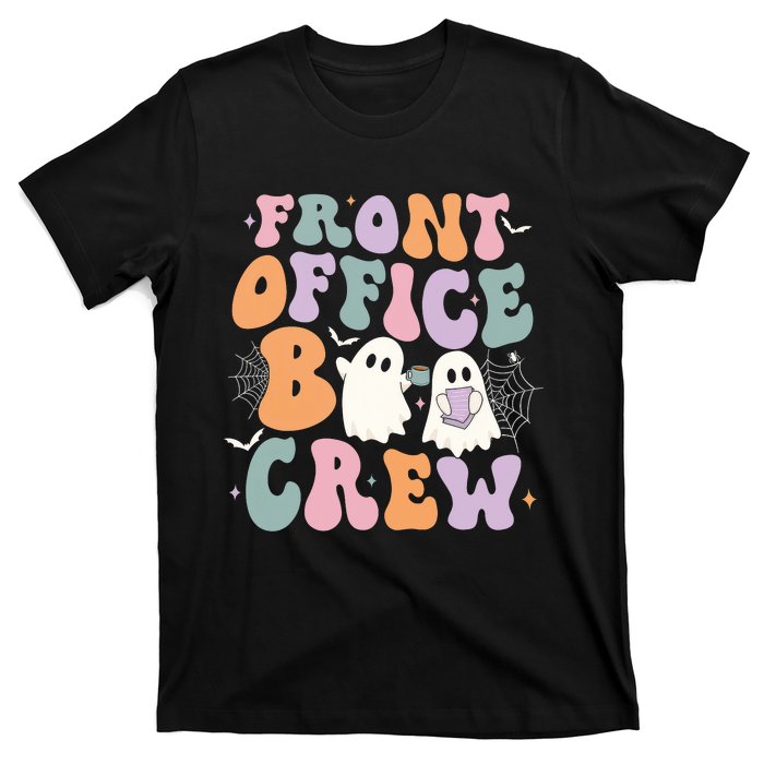 Retro Groovy Front Office Boo Crew Ghost Halloween Costume T-Shirt