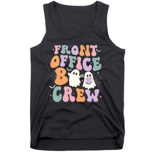 Retro Groovy Front Office Boo Crew Ghost Halloween Costume Tank Top