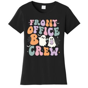 Retro Groovy Front Office Boo Crew Ghost Halloween Costume Women's T-Shirt