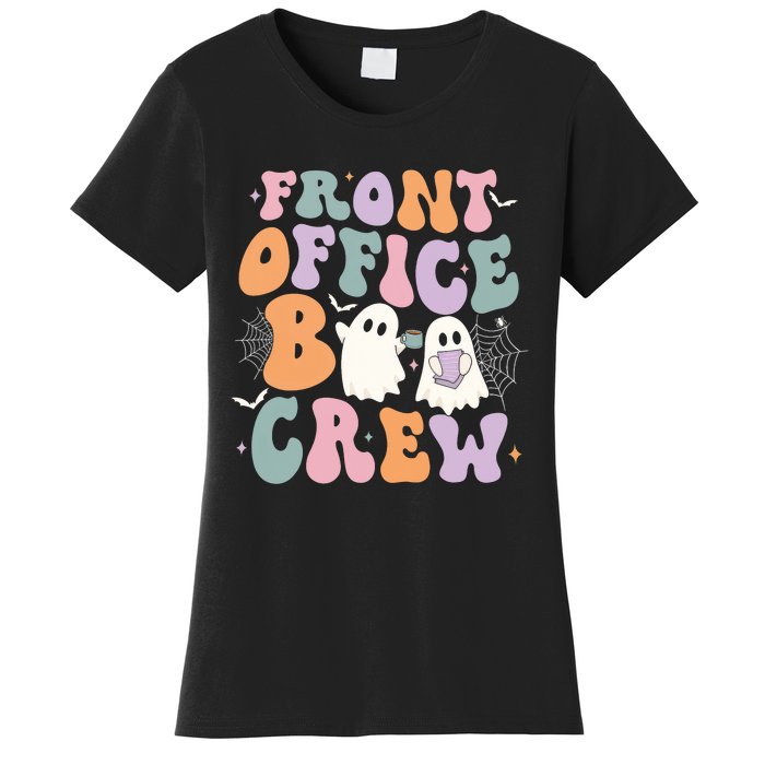 Retro Groovy Front Office Boo Crew Ghost Halloween Costume Women's T-Shirt