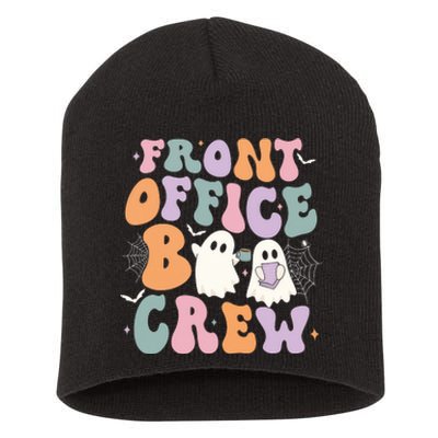 Retro Groovy Front Office Boo Crew Ghost Halloween Costume Short Acrylic Beanie