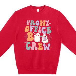 Retro Groovy Front Office Boo Crew Ghost Halloween Costume Premium Crewneck Sweatshirt