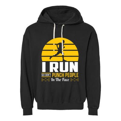 Runner Gift Funny Running Marathon Sport Sarcastic Gift Garment-Dyed Fleece Hoodie