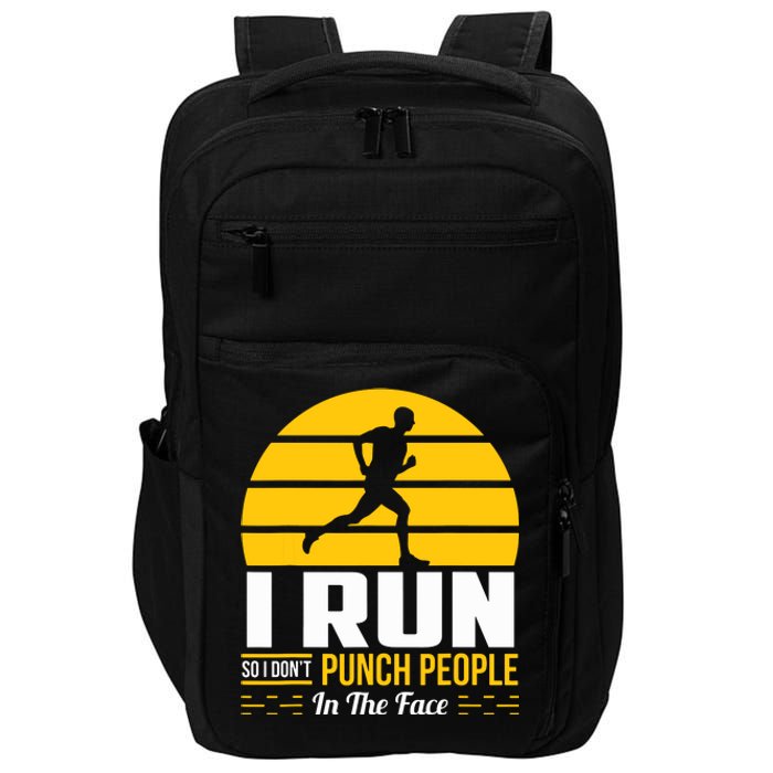 Runner Gift Funny Running Marathon Sport Sarcastic Gift Impact Tech Backpack