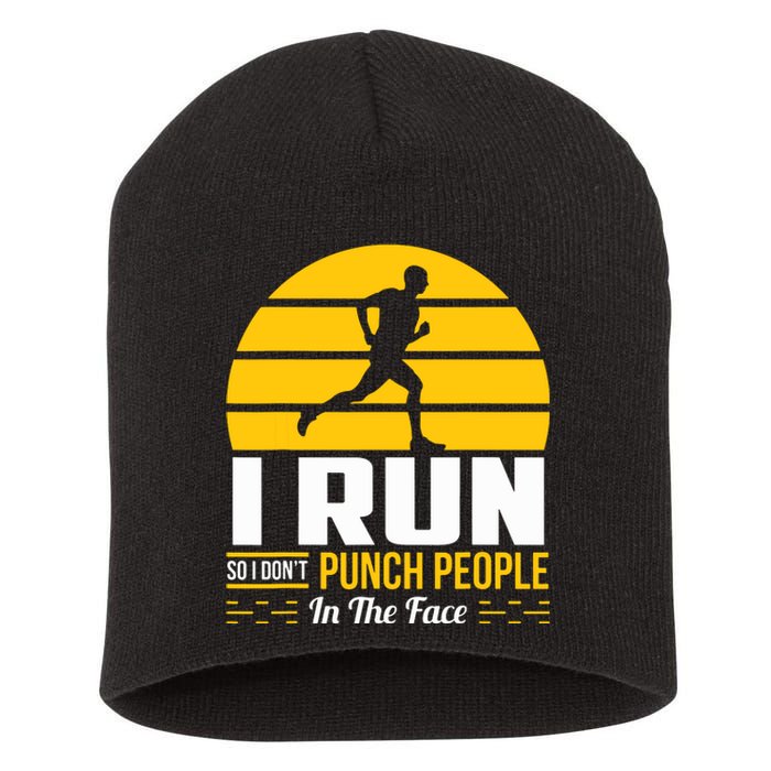 Runner Gift Funny Running Marathon Sport Sarcastic Gift Short Acrylic Beanie