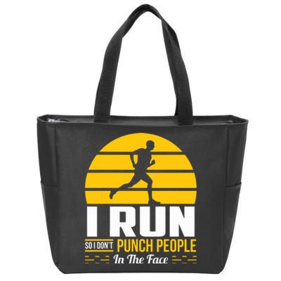 Runner Gift Funny Running Marathon Sport Sarcastic Gift Zip Tote Bag