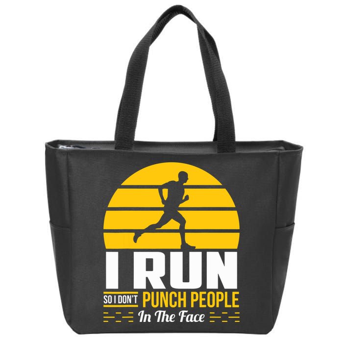 Runner Gift Funny Running Marathon Sport Sarcastic Gift Zip Tote Bag