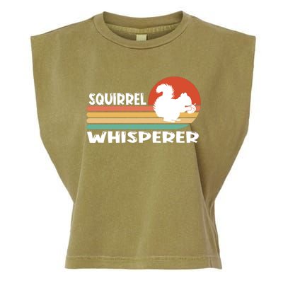 Retro Gifts Funny Cute Squirrel Whisperer Garment-Dyed Women's Muscle Tee