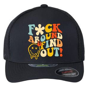 Retro Groovy Fuck Around And Find Out Fafo Flexfit Unipanel Trucker Cap