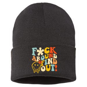 Retro Groovy Fuck Around And Find Out Fafo Sustainable Knit Beanie