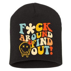 Retro Groovy Fuck Around And Find Out Fafo Short Acrylic Beanie