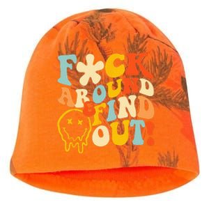 Retro Groovy Fuck Around And Find Out Fafo Kati - Camo Knit Beanie