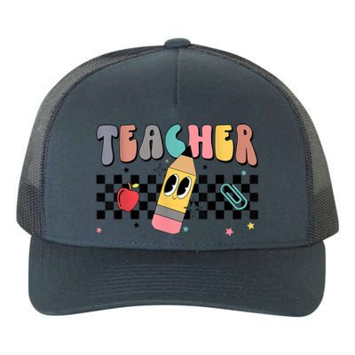 Retro Groovy Funny Math Teacher Happy 100 Days Of School Gift Yupoong Adult 5-Panel Trucker Hat