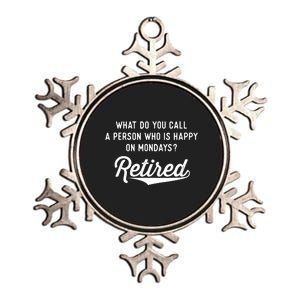 Retirement Gifts For Happy On Mondays Funny Retired Metallic Star Ornament