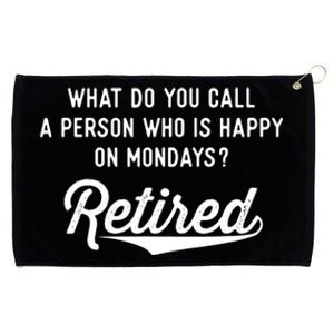 Retirement Gifts For Happy On Mondays Funny Retired Grommeted Golf Towel