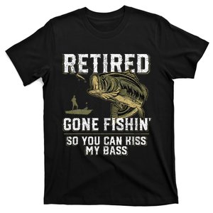 Retired Gone Fishin Funny Bass Fishing Fisherman Retirement T-Shirt