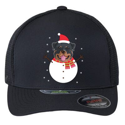 Rottweiler Gift Funny Snow Christmas Top Flexfit Unipanel Trucker Cap