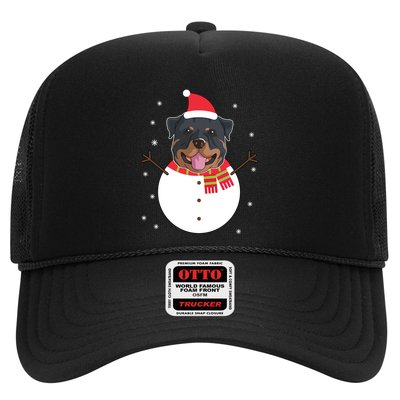 Rottweiler Gift Funny Snow Christmas Top Trucker Hat
