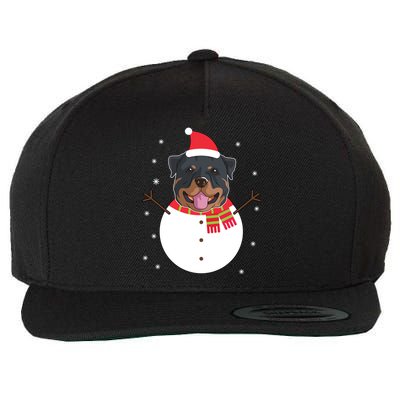 Rottweiler Gift Funny Snow Christmas Top Wool Snapback Cap