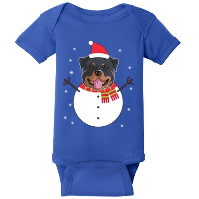 Rottweiler Gift Funny Snow Christmas Top Baby Bodysuit