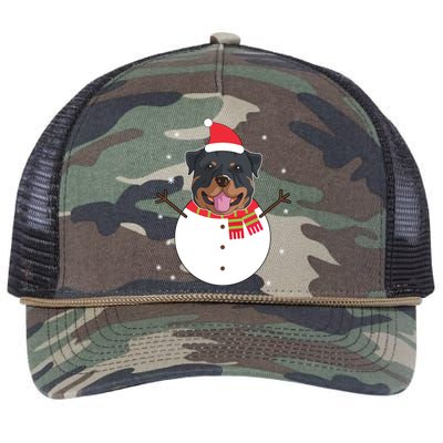 Rottweiler Gift Funny Snow Christmas Top Retro Rope Trucker Hat Cap