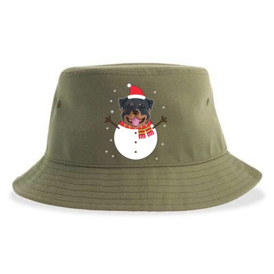 Rottweiler Gift Funny Snow Christmas Top Sustainable Bucket Hat