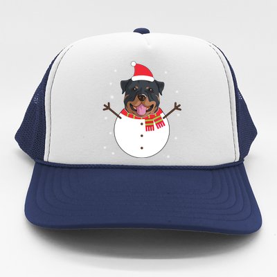 Rottweiler Gift Funny Snow Christmas Top Trucker Hat