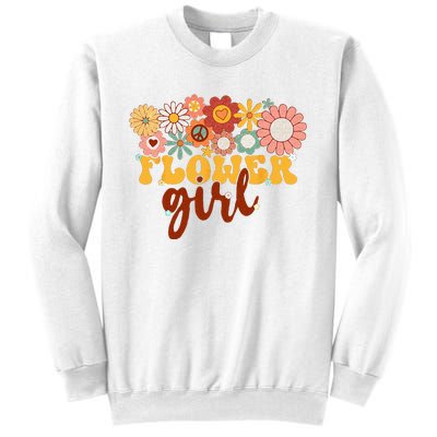 Retro Groovy Flower Girl A Bridesmaid Proposal Women Girl Sweatshirt