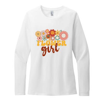 Retro Groovy Flower Girl A Bridesmaid Proposal Women Girl Womens CVC Long Sleeve Shirt