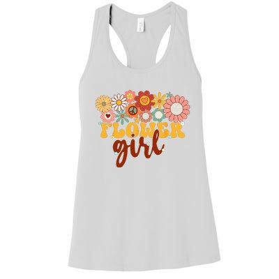 Retro Groovy Flower Girl A Bridesmaid Proposal Women Girl Women's Racerback Tank