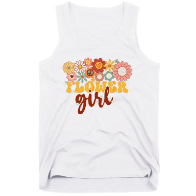 Retro Groovy Flower Girl A Bridesmaid Proposal Women Girl Tank Top