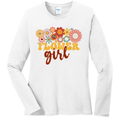 Retro Groovy Flower Girl A Bridesmaid Proposal Women Girl Ladies Long Sleeve Shirt