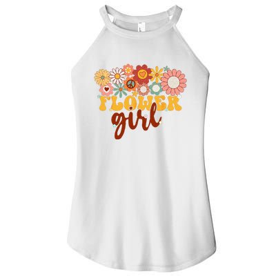 Retro Groovy Flower Girl A Bridesmaid Proposal Women Girl Women’s Perfect Tri Rocker Tank